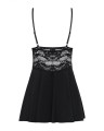 Bielizna-810-BAB-1 babydoll i stringi czarna  S/M