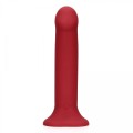 Non-Phallic Vibrating Dildo - Large - Raspberry Red