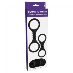 Kajdanki- Me You Us Bound To Please Blindfold Wrist And Ankle Cuffs Black