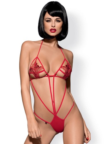 Bielizna-Luiza body czerwone  S/M