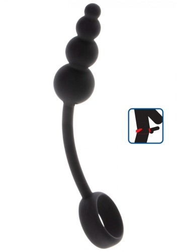 Anal Snake Plug &amp; Penis Ring Black