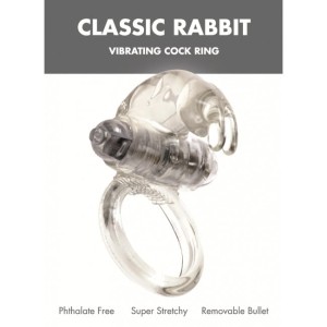 Pierścień- Me You Us Classic Rabbit Cock Ring Transparent