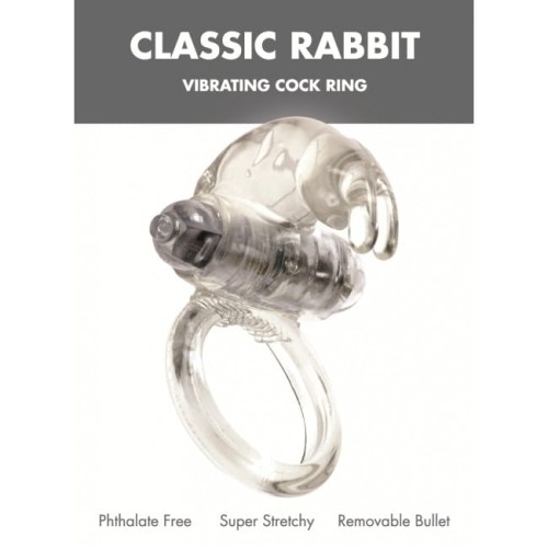 Pierścień- Me You Us Classic Rabbit Cock Ring Transparent