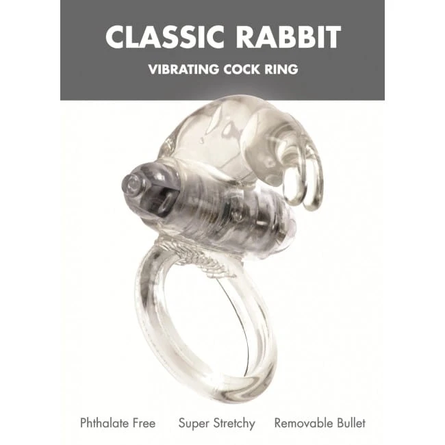 Pierścień- Me You Us Classic Rabbit Cock Ring Transparent
