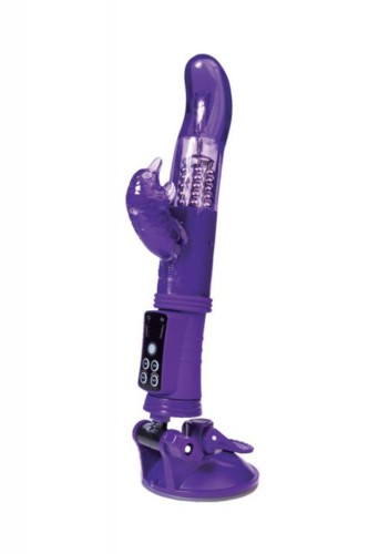 A-TOYS, Vibrator with clitoral stimulator, TPR, purple, 22,5 cm