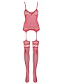 Bielizna-Bodystocking F214 czerwony  S/M/L