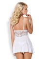 Bielizna-810-BAB-2 babydoll i stringi biała  S/M