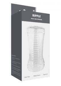 Masturbator- Me You Us Ripple Dual End Stroker Male Masturbator Transparent