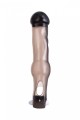 xToyFa XLover, Penis Sleeve, for increase in size with vibration, TPE, transparent black, 19.4 cm