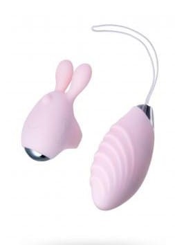 JOS VITA finger vibrating egg and vibrating attachment, silicone, powder pink, 8.5 and 8 cm