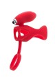 Black &amp; Red, Penis ring with vibration, clitoral stimulation, silicone, red 14.5 cm