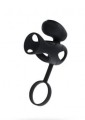 Black &amp; Red, Penis ring with vibration, clitoral stimulation, silicone, black 14.5 cm