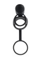 Black &amp; Red, Penis ring with vibration, clitoral stimulation, silicone, black 14.5 cm