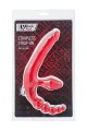 Black &amp; Red, Beltless strapon with vibro-bullet, moisture-resistant, silicone, red 35 cm