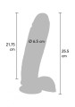 Dildo 10 in. w/ Balls Vibrator Light skin tone