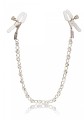 Crystal Chain Nipple Clamps Silver