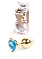 Plug-Jewellery Gold  Heart PLUG- Light Blue