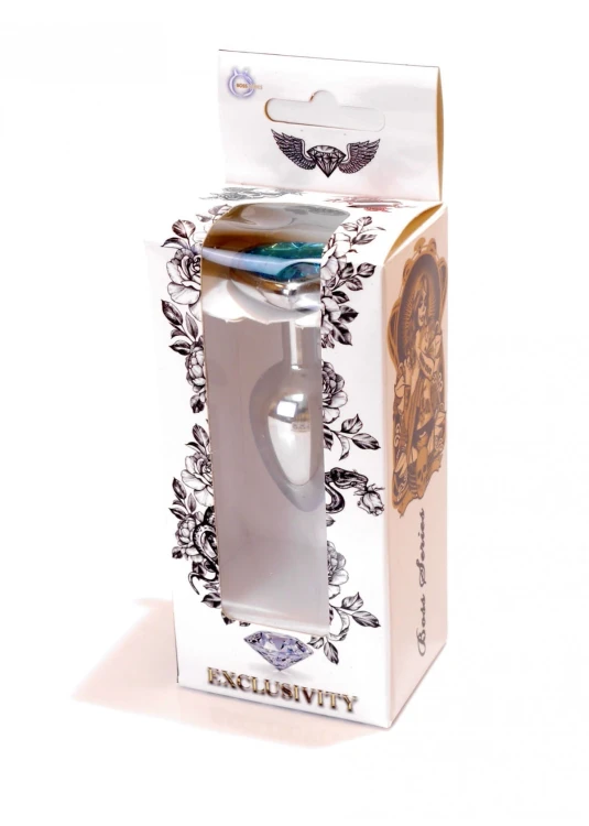 Plug-Jewellery Silver  Heart PLUG- Light Blue