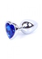 Plug-Jewellery Silver  Heart PLUG- Dark Blue