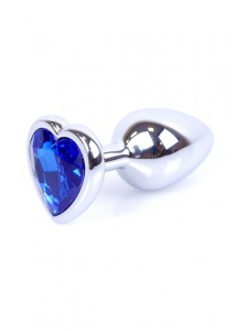 Plug-Jewellery Silver  Heart PLUG- Dark Blue