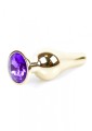 Plug-Jewellery Gold BUTT PLUG- Purple