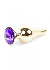 Plug-Jewellery Gold BUTT PLUG- Purple