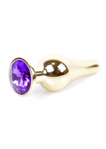 Plug-Jewellery Gold BUTT PLUG- Purple
