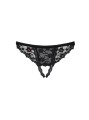Bielizna-Letica stringi otwarte czarne  S/M
