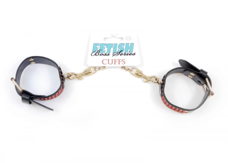 Fetish B - Series Handcuffs with cristals 3 cm Red Line