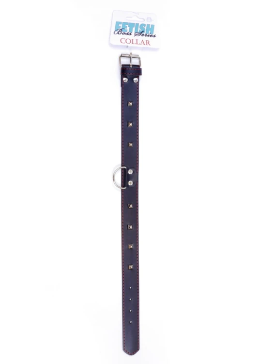 Fetish B - Series Collar with studs 3 cm Red Line