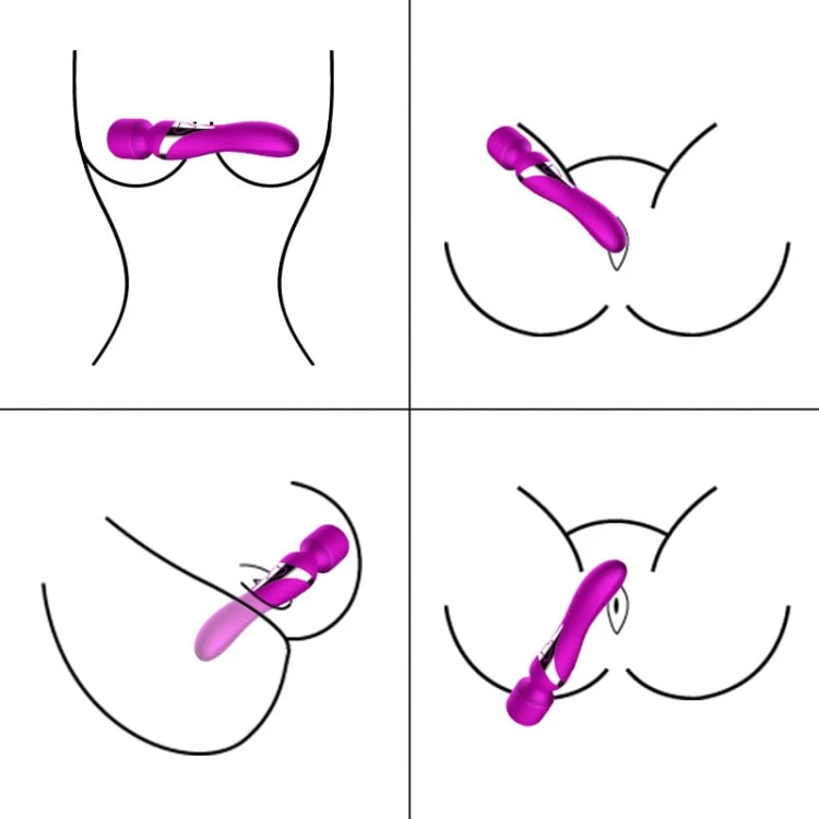 Stymulator-Silicone Dual Massager USB 7+7 Function Purple