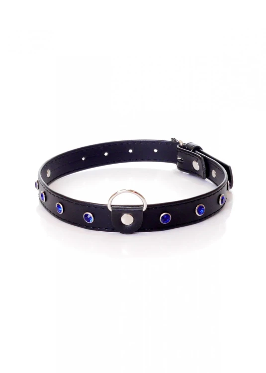 Fetish B - Series Collar - 2 cm navy blue crystal