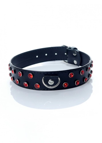 Fetish B - Series - Collar 3 cm. red crystal