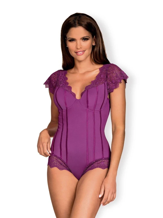 Bielizna-Moketta body fioletowe  S/M
