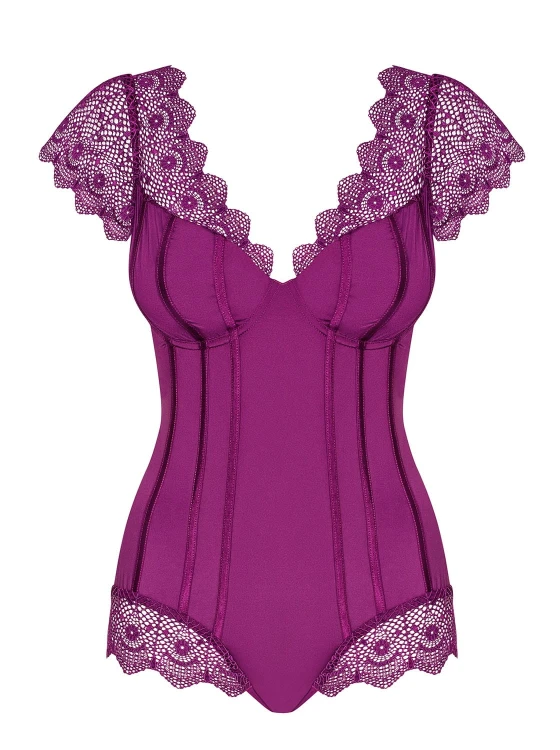 Bielizna-Moketta body fioletowe  S/M