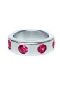 Pierścień-Metal Cock Ring with Pink Diamonds Medium