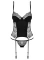 Bielizna-Sharlotte gorset i stringi czarny  S/M