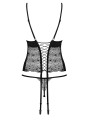 Bielizna-Sharlotte gorset i stringi czarny  S/M