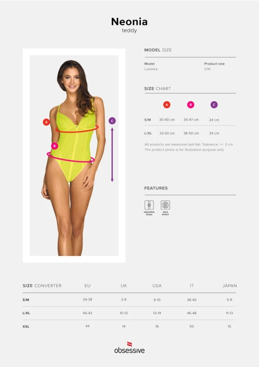 Neonia body żółty  S/M