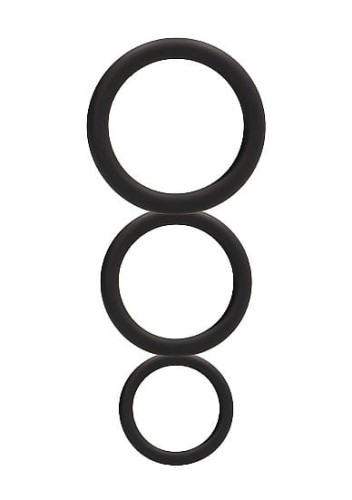 Round Cock Ring Set - Black