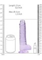 8"" / 20 cm Realistic Dildo With Balls - Purple