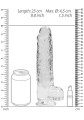 9"" / 23 cm Realistic Dildo With Balls - Transparent
