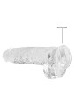 9"" / 23 cm Realistic Dildo With Balls - Transparent