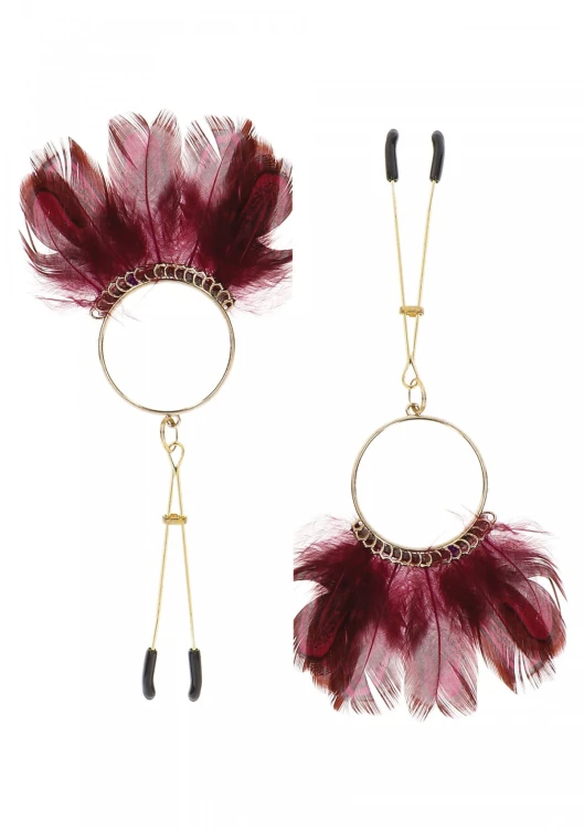Tweezers With Feathers Gold