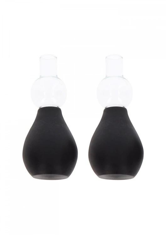 Nipple Enlargers with 8 Rings Black