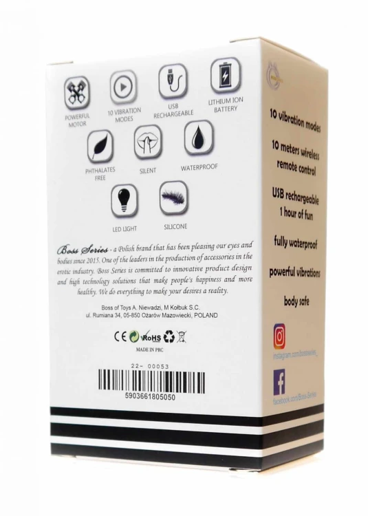 Stymulator-Rechargeable Butt Plug Vibrator USB 10 Functions - Silver