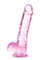 NATURALLY YOURS  6" CRYSTALLINE DILDO  ROSE