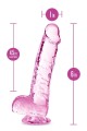 NATURALLY YOURS  6" CRYSTALLINE DILDO  ROSE
