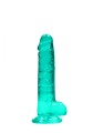7"""" / 19 cm Realistic Dildo With Balls - Turquoise