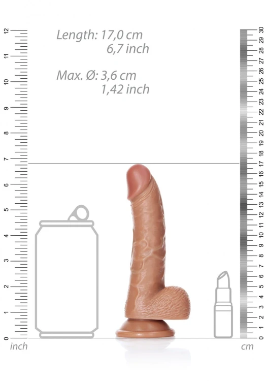 Curved Realistic Dildo  Balls  Suction Cup - 6""""/ 15,5 cm